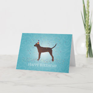 Redbone Coonhound Happy Birthday Design Kaart
