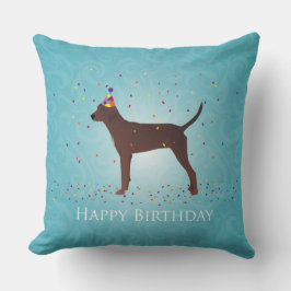 Redbone Coonhound Happy Birthday Design Kussen