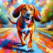 Redbone Coonhound Hond Portret Acryl Art Print Legpuzzel