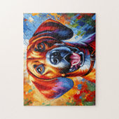 Redbone Coonhound Hond Portret Acryl Kunstprint Legpuzzel (Verticaal)
