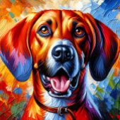 Redbone Coonhound Hond Portret Acryl Kunstprint Legpuzzel