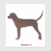Redbone Coonhound Hondenras Silhouette Sticker (Vel)
