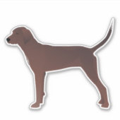 Redbone Coonhound Hondenras Silhouette Sticker (Voorkant)