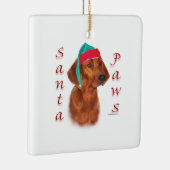 Redbone Coonhound Kerstman Pooten Keramisch Ornament (Rechts)