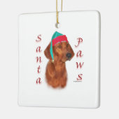 Redbone Coonhound Kerstman Pooten Keramisch Ornament (Links)