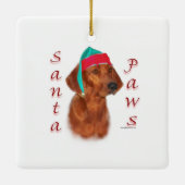 Redbone Coonhound Kerstman Pooten Keramisch Ornament (Achterkant)