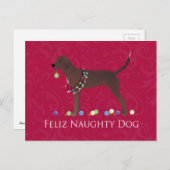 Redbone Coonhound Kerstmis Feestdagenkaart (Voorkant / Achterkant)