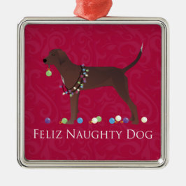 Redbone Coonhound Kerstmis Metalen Ornament