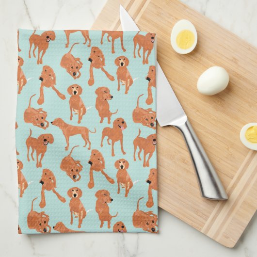 Redbone Coonhound Kitchen Towel Theedoek (Quarter Fold)