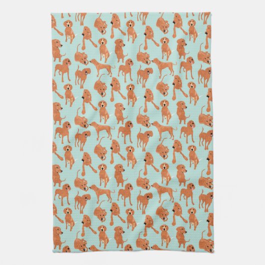 Redbone Coonhound Kitchen Towel Theedoek (Verticaal)