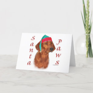 Redbone Coonhound Santa Paws Feestdagen Kaart