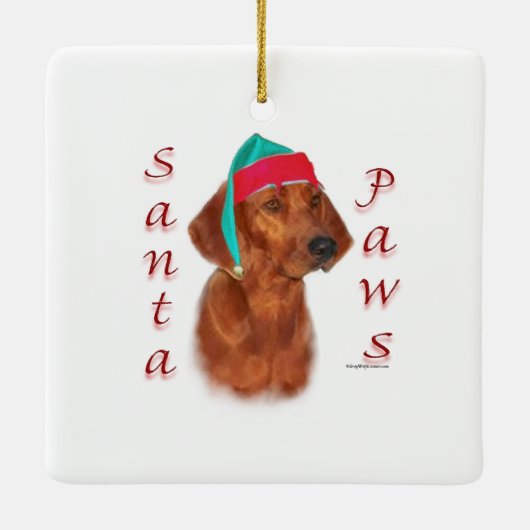 Redbone Coonhound Santa Paws Keramisch Ornament (Achterkant)