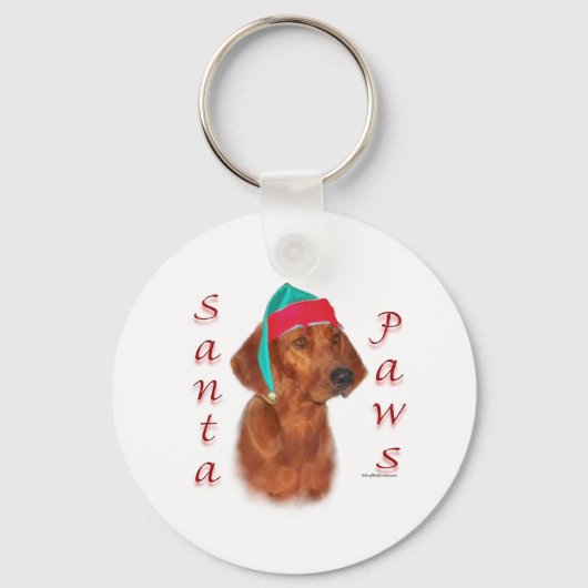 Redbone Coonhound Santa Paws Sleutelhanger (Voorkant)