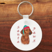 Redbone Coonhound Santa Paws Sleutelhanger (Achterkant)