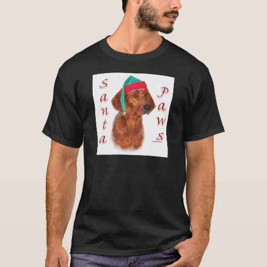 Redbone Coonhound Santa Paws T-shirt (Voorkant)