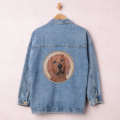 Redbone Coonhound Schilderij - Mooie Originele Hon Denim Jacket (Hangar)