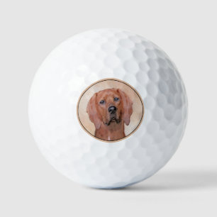 Redbone Coonhound Schilderij - Mooie Originele Hon Golfballen