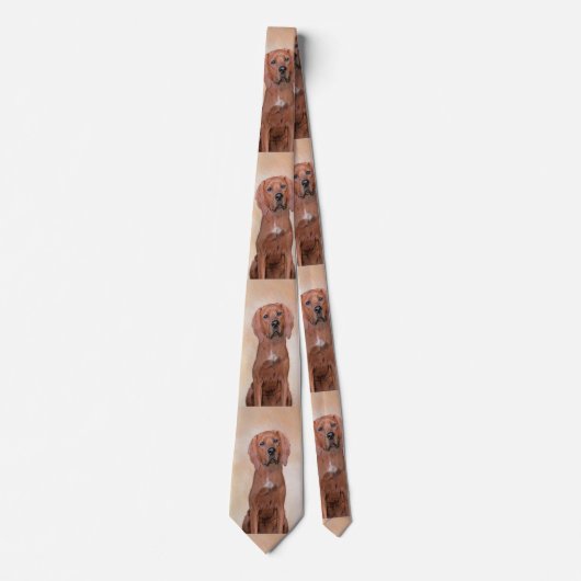 Redbone Coonhound Schilderij - Mooie Originele Hon Stropdas (Voorkant)