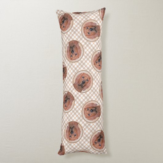 Redbone Coonhound schilderij Schattigee originele  Lichaamskussen (Achterkant (Verticaal))