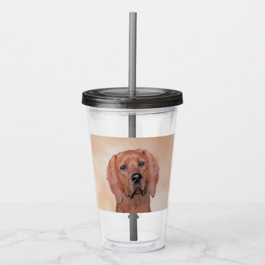 Redbone Coonhound-schildering - Kute Original Dog  Acryl Drinkbeker (Voorkant)