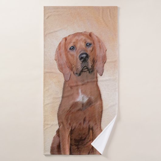 Redbone Coonhound-schildering - Kute Original Dog  Bad Handdoek (Badhanddoek)