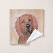 Redbone Coonhound-schildering - Kute Original Dog  Bad Handdoek (Wasdoekje)