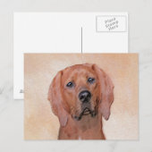 Redbone Coonhound-schildering - Kute Original Dog  Briefkaart (Voorkant / Achterkant)