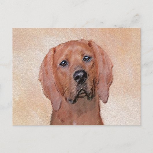 Redbone Coonhound-schildering - Kute Original Dog  Briefkaart (Voorkant)