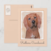 Redbone Coonhound-schildering - Kute Original Dog  Briefkaart (Voorkant / Achterkant)
