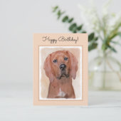 Redbone Coonhound-schildering - Kute Original Dog Briefkaart (Staand voorkant)