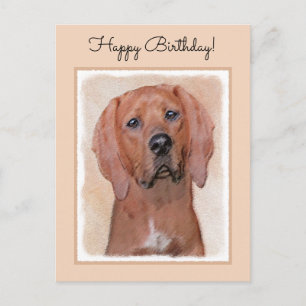 Redbone Coonhound-schildering - Kute Original Dog  Briefkaart