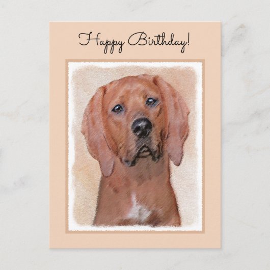 Redbone Coonhound-schildering - Kute Original Dog Briefkaart (Voorkant)