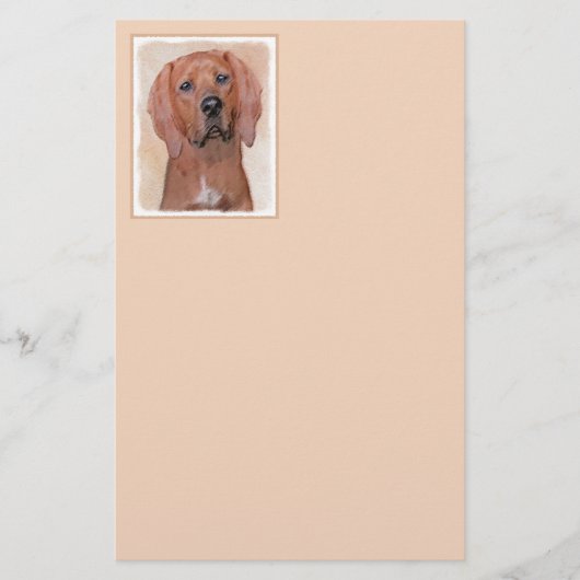 Redbone Coonhound-schildering - Kute Original Dog  Briefpapier (Voorkant)