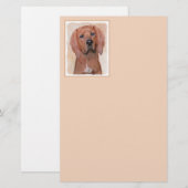 Redbone Coonhound-schildering - Kute Original Dog  Briefpapier (Voorkant / Achterkant)