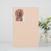 Redbone Coonhound-schildering - Kute Original Dog  Briefpapier (Staand voorkant)