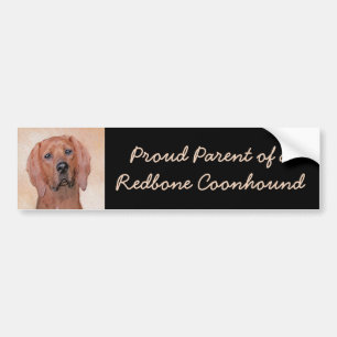 Redbone Coonhound-schildering - Kute Original Dog  Bumpersticker