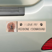 Redbone Coonhound-schildering - Kute Original Dog Bumpersticker (Op auto)
