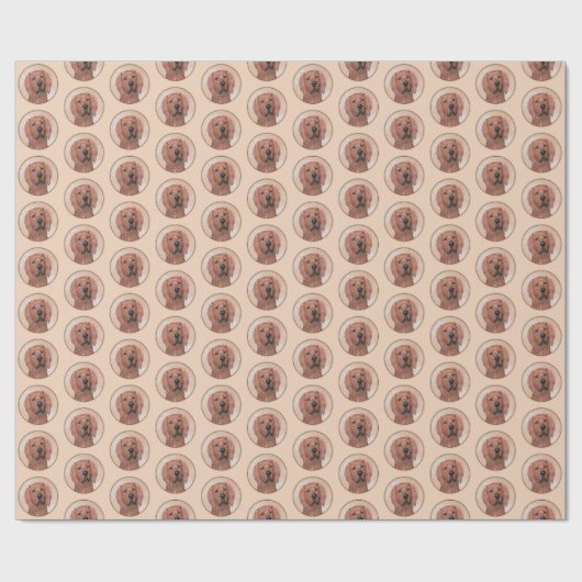 Redbone Coonhound-schildering - Kute Original Dog  Cadeaupapier (Vlak)