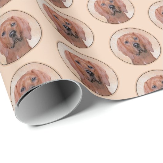 Redbone Coonhound-schildering - Kute Original Dog  Cadeaupapier (Rol Hoek)