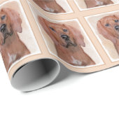 Redbone Coonhound-schildering - Kute Original Dog  Cadeaupapier (Rol Hoek)