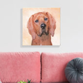 Redbone Coonhound-schildering - Kute Original Dog  Canvas Afdruk (Insitu (Woonkamer))