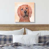 Redbone Coonhound-schildering - Kute Original Dog  Canvas Afdruk (Insitu (Slaapkamer))