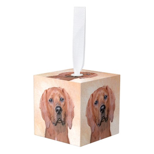 Redbone Coonhound-schildering - Kute Original Dog Decoratie (Voorkant hoekig)