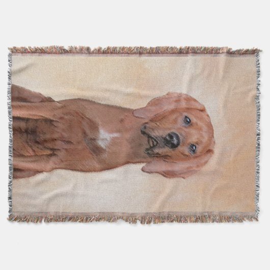 Redbone Coonhound-schildering - Kute Original Dog  Deken (Voorkant)