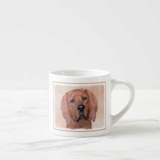 Redbone Coonhound-schildering - Kute Original Dog  Espresso Kop (Rechts)