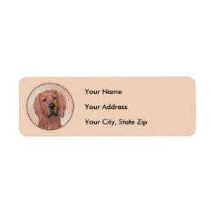 Redbone Coonhound-schildering - Kute Original Dog Etiket