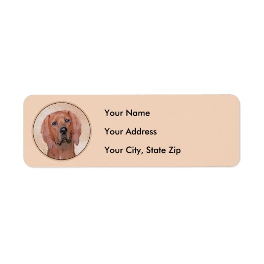 Redbone Coonhound-schildering - Kute Original Dog  Etiket (Voorkant)