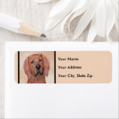 Redbone Coonhound-schildering - Kute Original Dog  Etiket (Insitu)