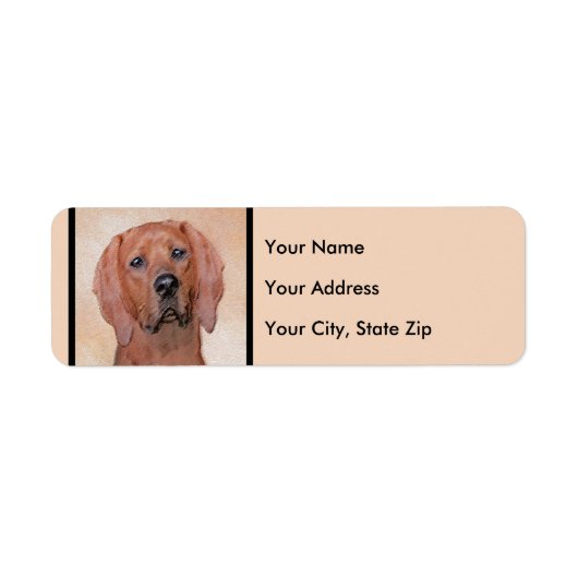 Redbone Coonhound-schildering - Kute Original Dog  Etiket (Voorkant)