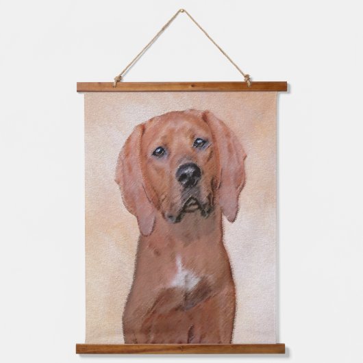 Redbone Coonhound-schildering - Kute Original Dog Hangend Wandkleed (Voorkant)